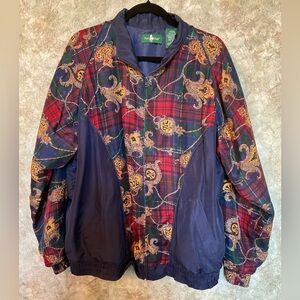 Vintage 90s Silk Paisley and Plaid Windbreaker Y2K